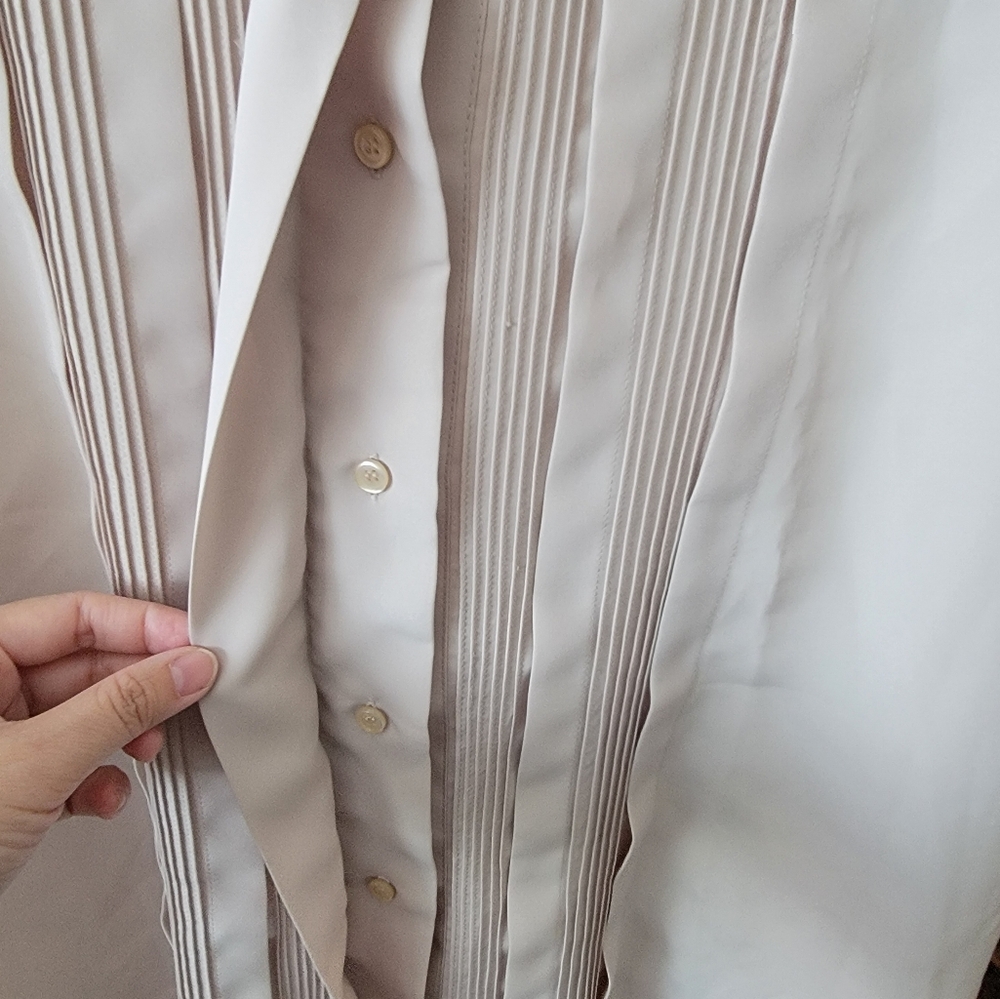 Korea vintage Button shirt With Pearl Necklace Detail - Picture 5 of 8